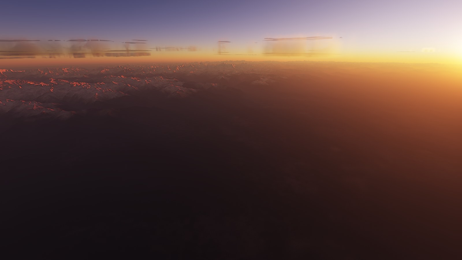 Monte Rosa from 10 km over Turin at sunrise