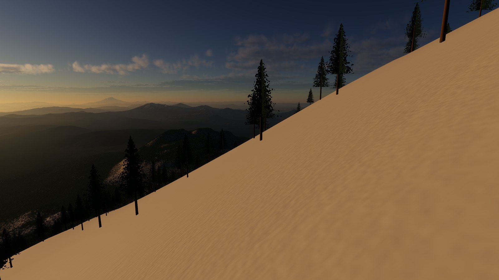 Lassen Peak at eye height with tiles capped at level 10