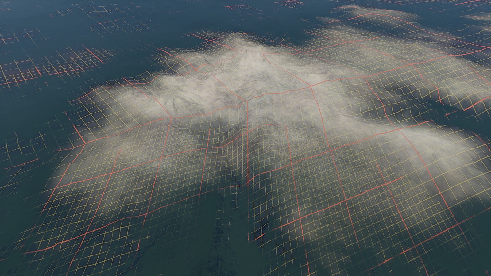 Lassen Peak from 10 km with tile boundaries overlaid